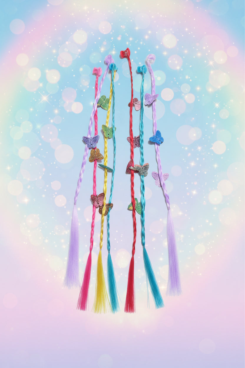 Butterfly Hair Extensions – Set of 6 - Juanita Boutique