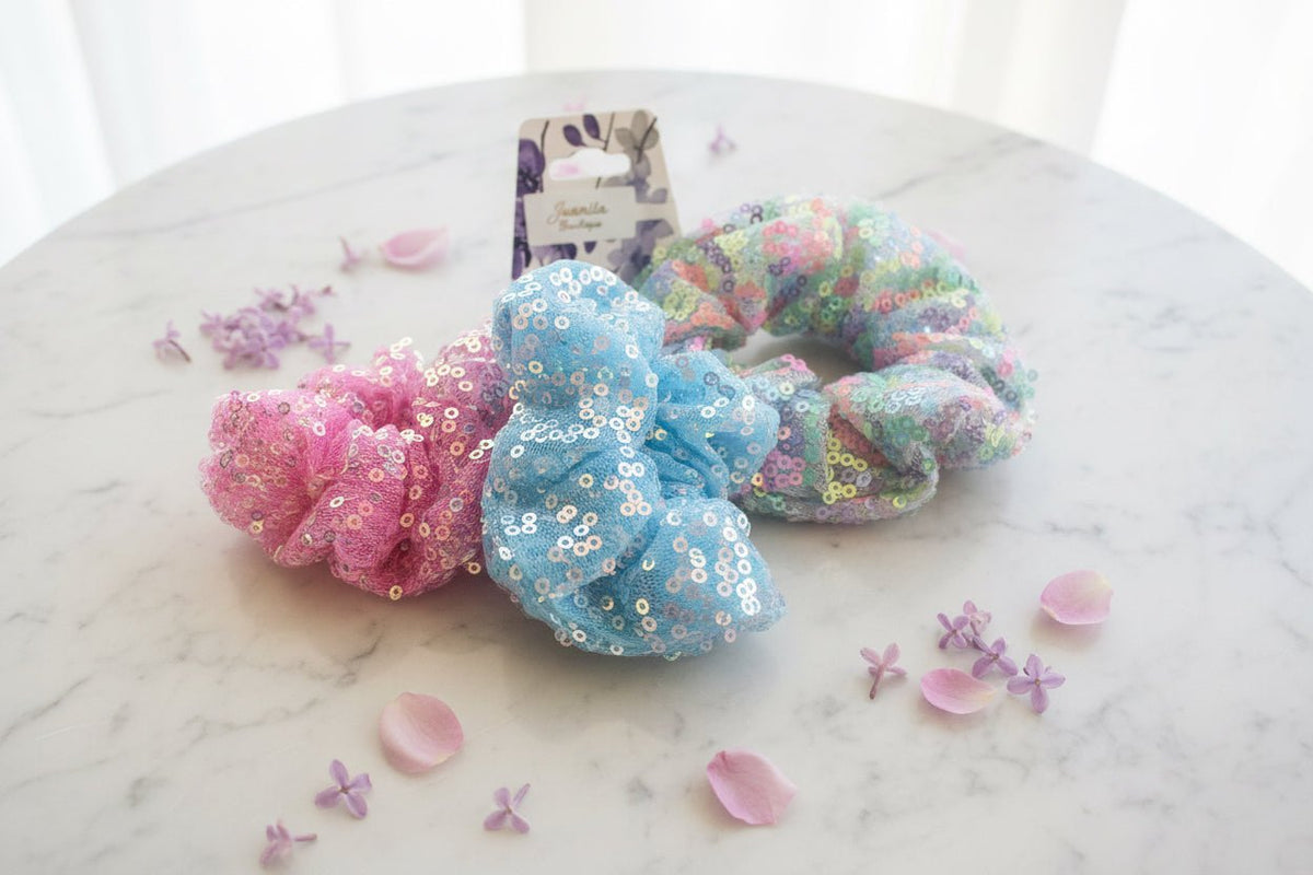 Sequin Scrunchie 3 Pack - Juanita Boutique