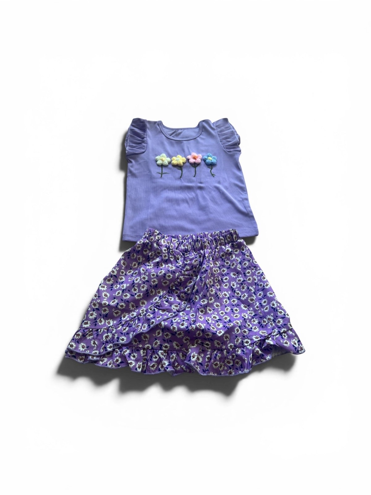 Girls Purple Floral Set - Juanita Boutique