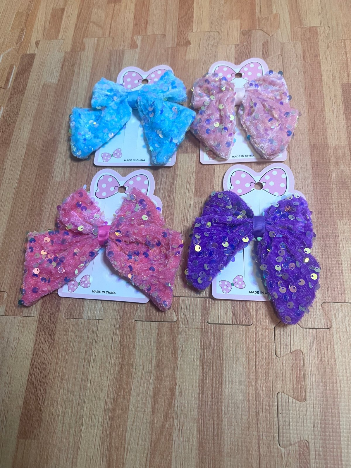 Purple Sequin Hair Bow - Juanita Boutique
