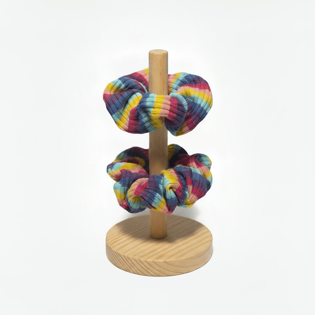 Rainbow Stripe Hair Scrunchie - Juanita Boutique
