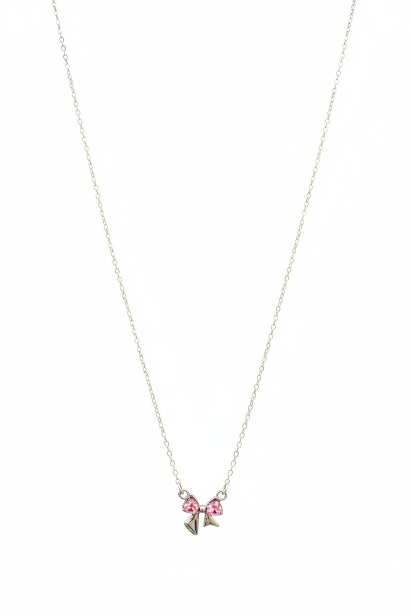 Women's Pink Bow Necklace - Juanita Boutique