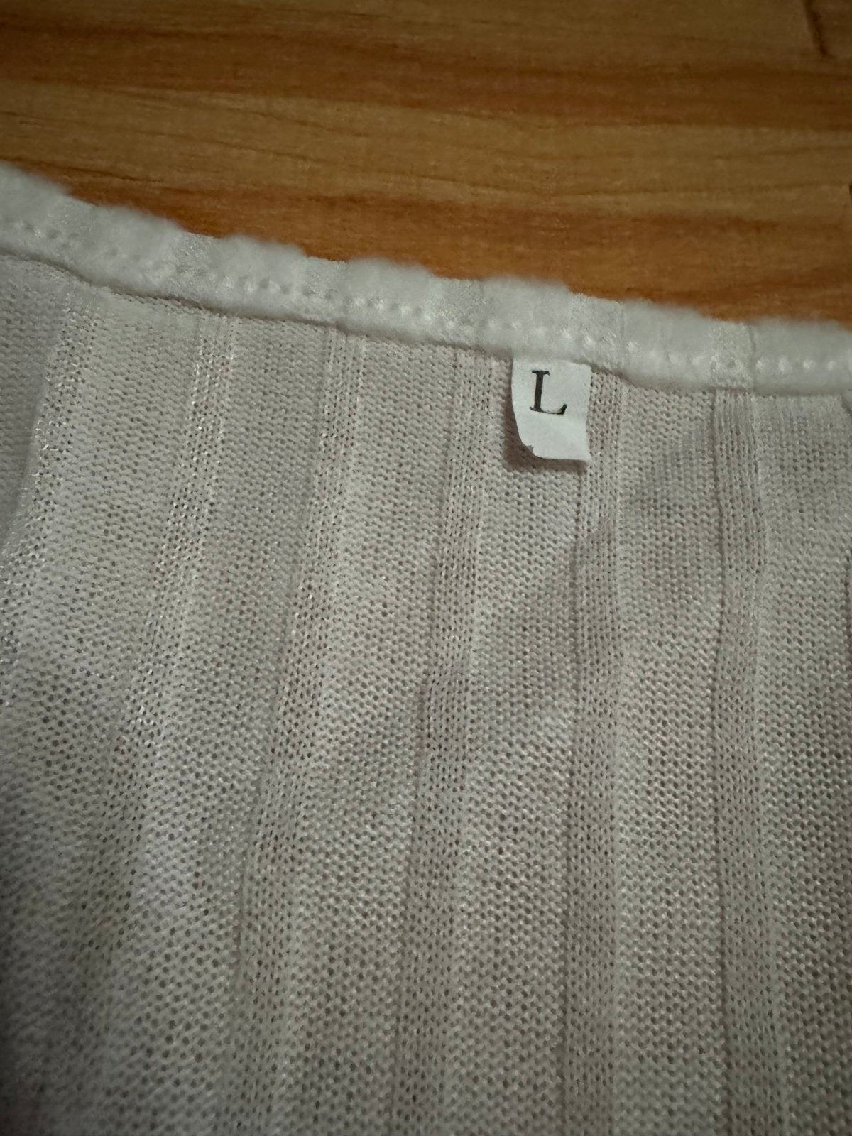 White Ribbed Knit Button Long Sleeve Top - Juanita Boutique
