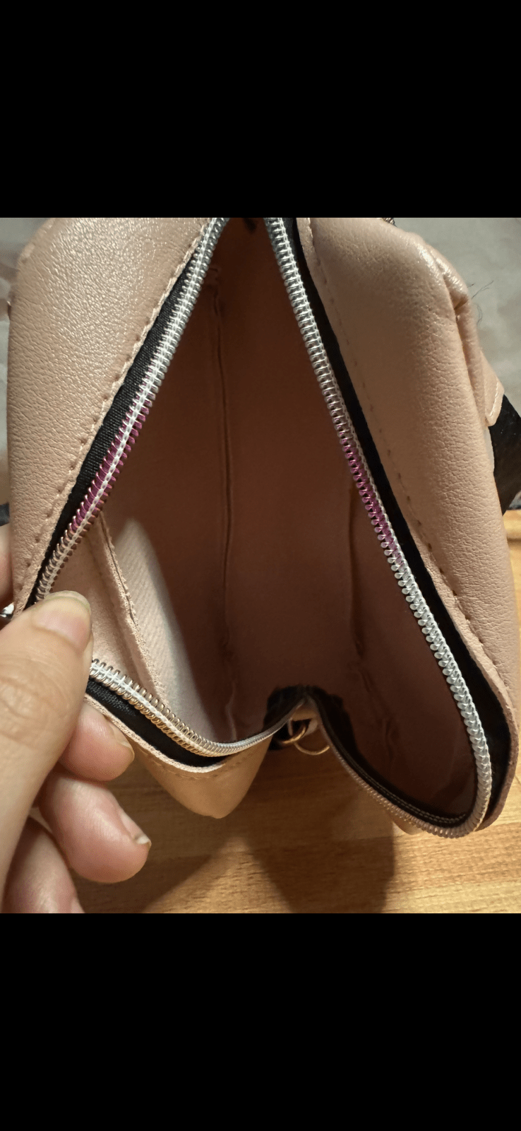 Nude Pink Crossbody Shoulder Bag with Branded Strap - Juanita Boutique