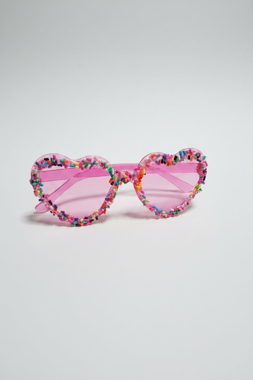 Pink Heart Sprinkle Sunglasses - Juanita Boutique