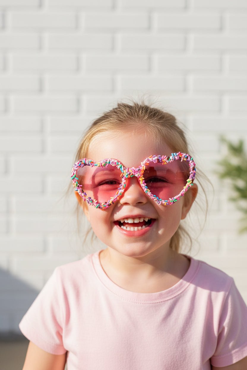 Pink Heart Sprinkle Sunglasses - Juanita Boutique