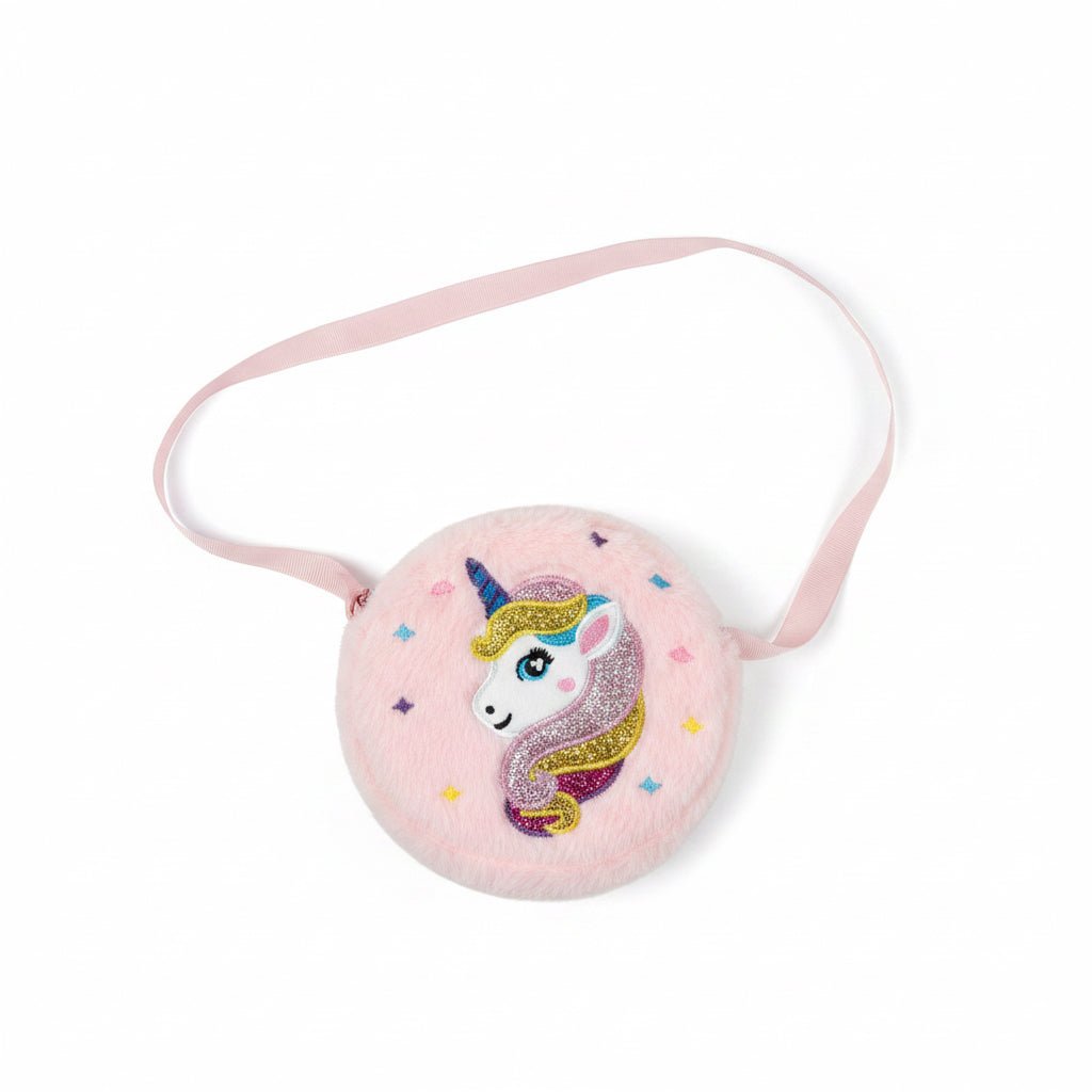 Girls Pink Fluffy Unicorn Crossbody Bag - Juanita Boutique