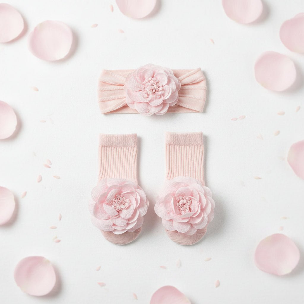 Baby Flower Headband & Socks Gift Set - Juanita Boutique