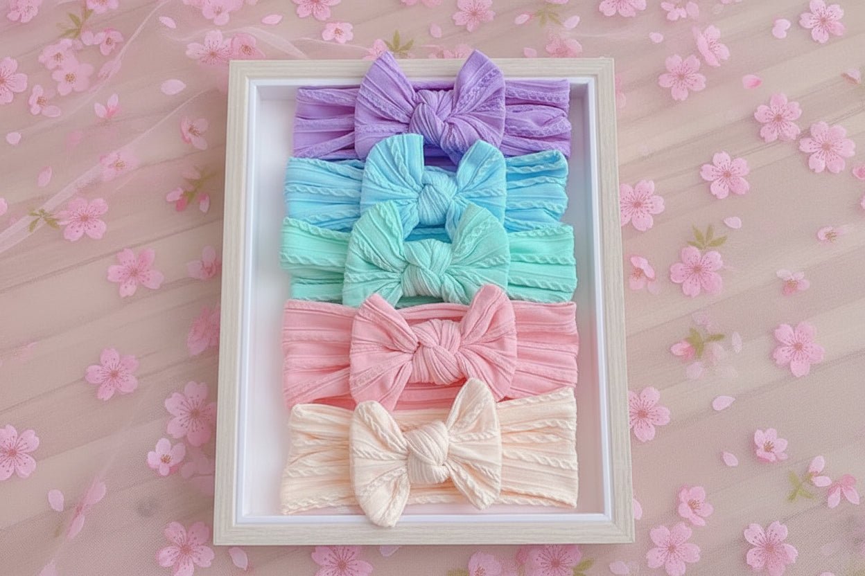 Baby Girls Bow Headbands – Soft Pastel Infant Hair Accessories - Juanita Boutique