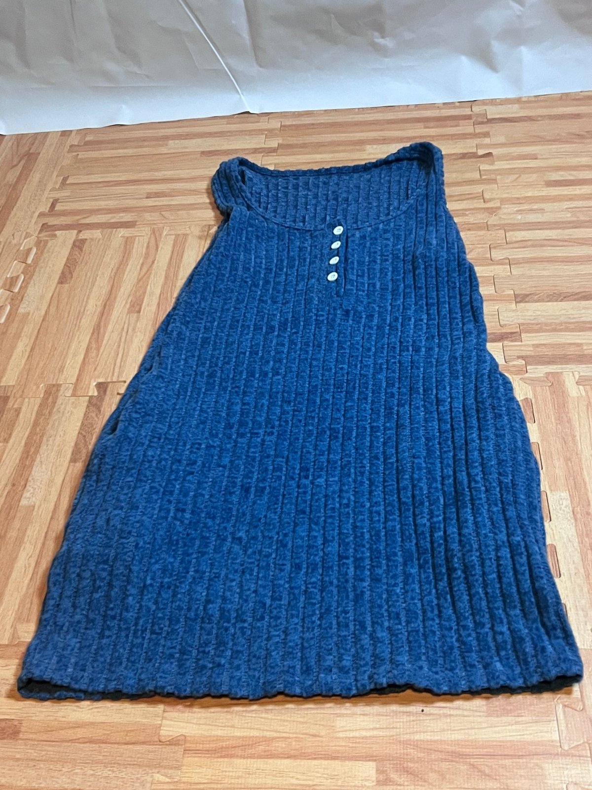 Waffle Knit Sleeveless Dress - Teal - Juanita Boutique
