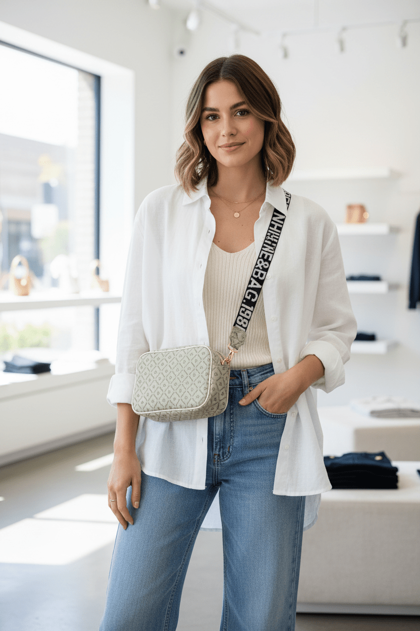 Monogram Heart Print Crossbody Shoulder Bag - Juanita Boutique