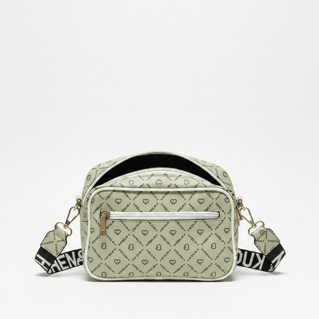 Monogram Heart Print Crossbody Shoulder Bag - Juanita Boutique
