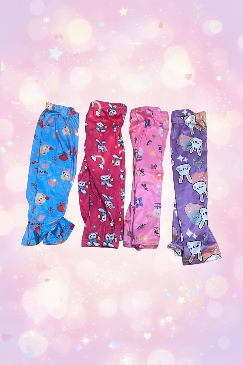 Girls' Cartoon Print 3/4 Pants - Juanita Boutique
