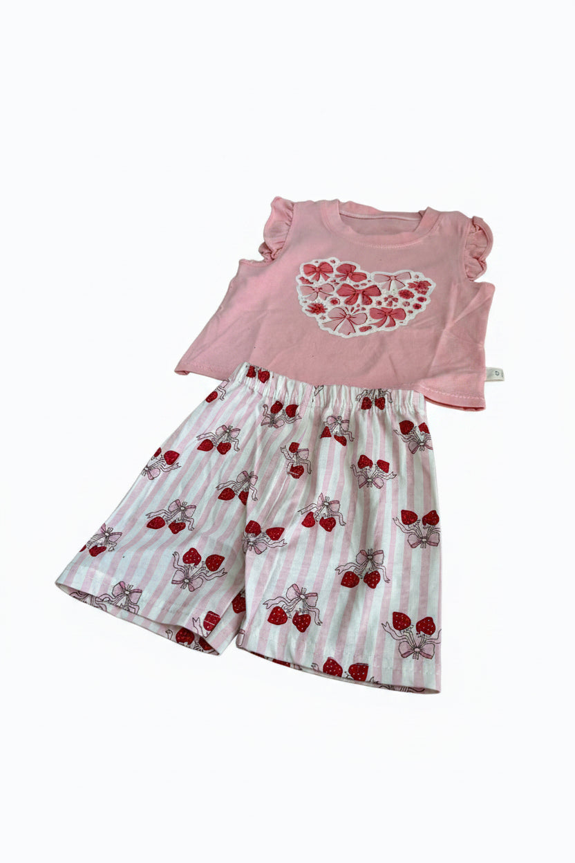 Strawberry Bow Baby 2-Piece - Juanita Boutique