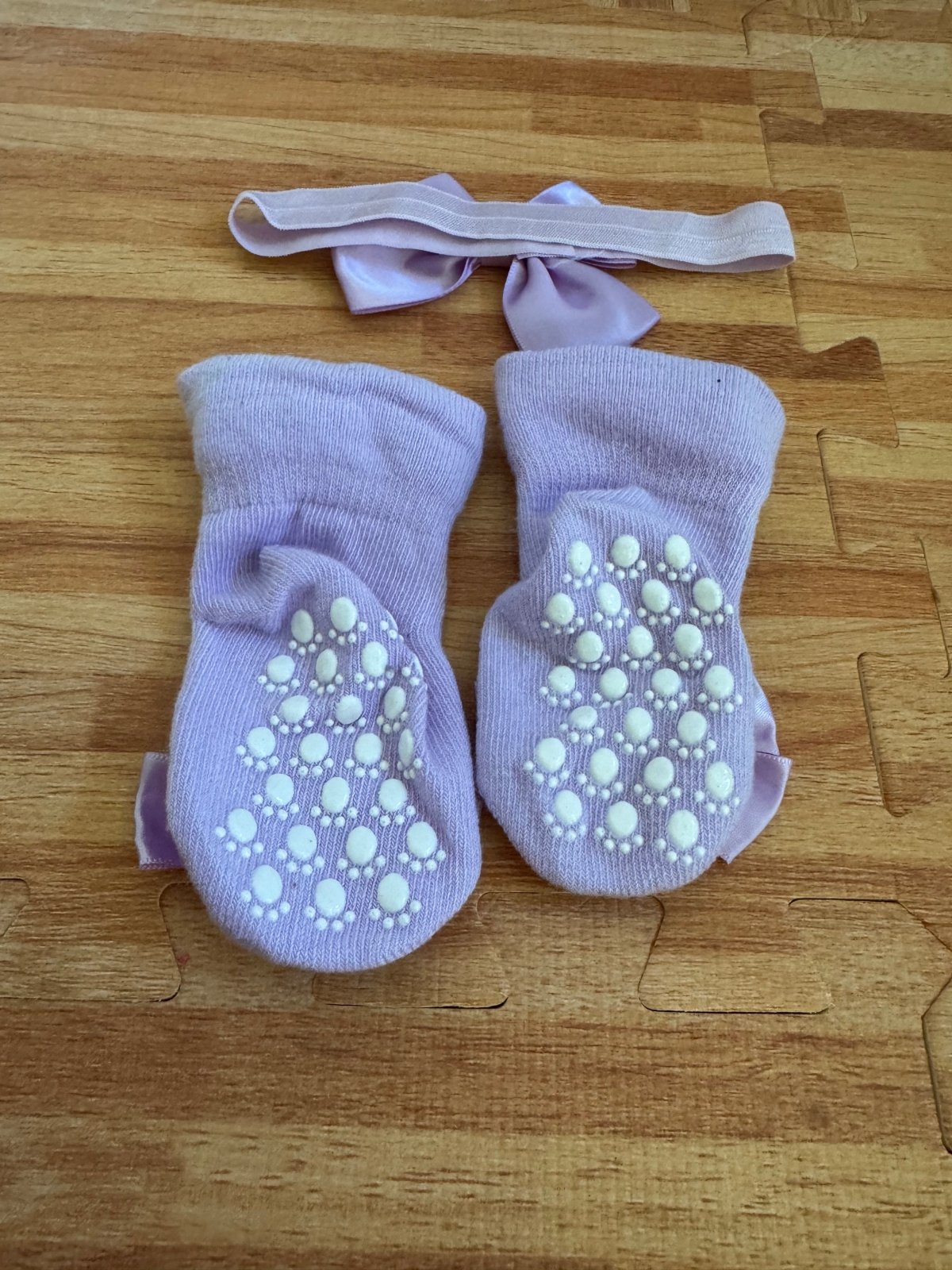Lavender Bow Socks & Bow Headband Set — 0-6 Months - Juanita Boutique