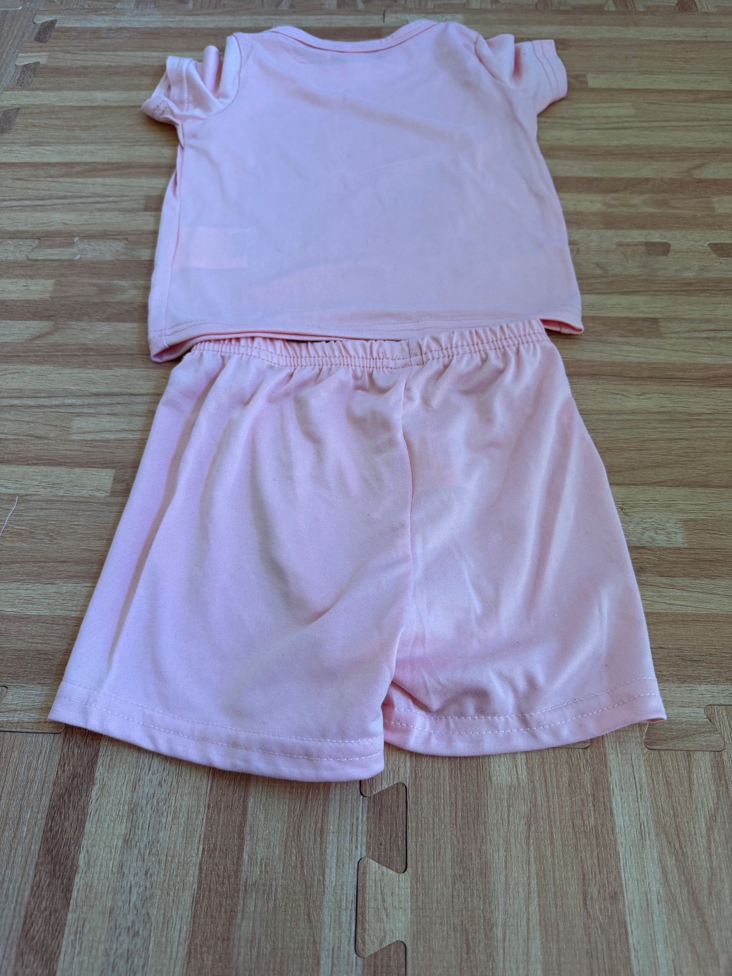 Pink Cat Face Baby Set — Top & Shorts