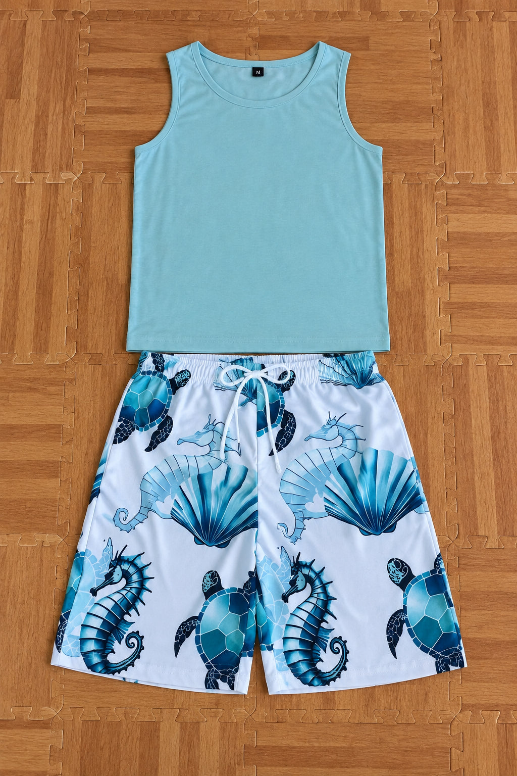 Women's Ocean Print Summer Top & Shorts Set - Juanita Boutique