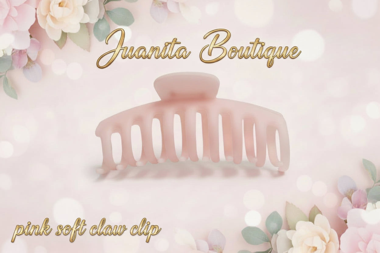 "Soft pink claw clip close up detail — Juanita Boutique"