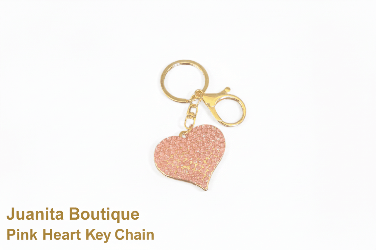 Pink Heart Keychain – Cute Girls Bag Charm Accessory - Juanita Boutique