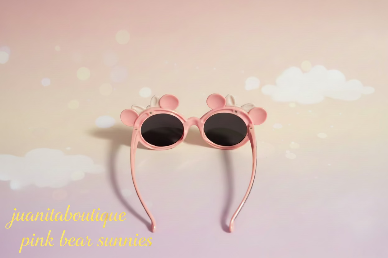 Pink bear sunglasses back view — Juanita Boutique"