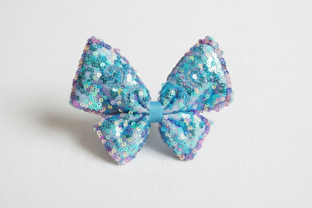 Blue butterfly hair bow accessory by Juanita Boutique Australia
