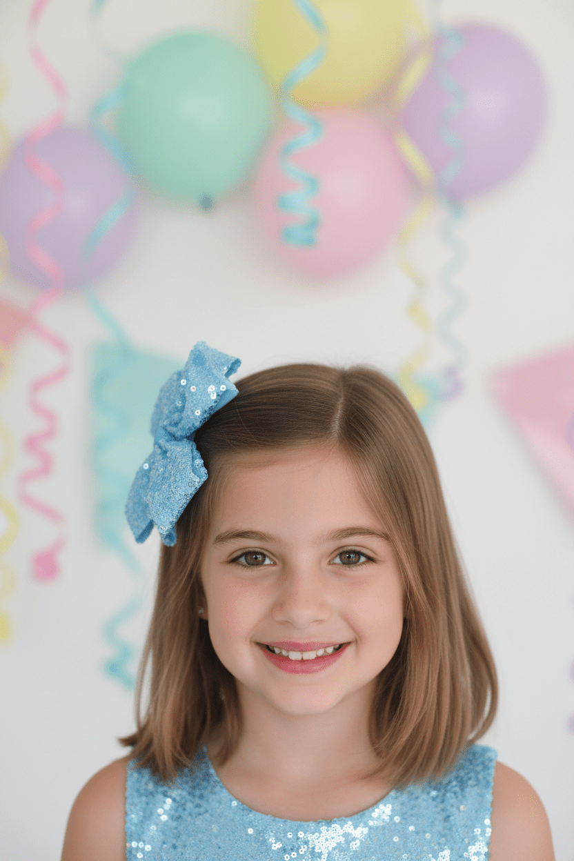 Midnight Sequin Hair Bow - Juanita Boutique
