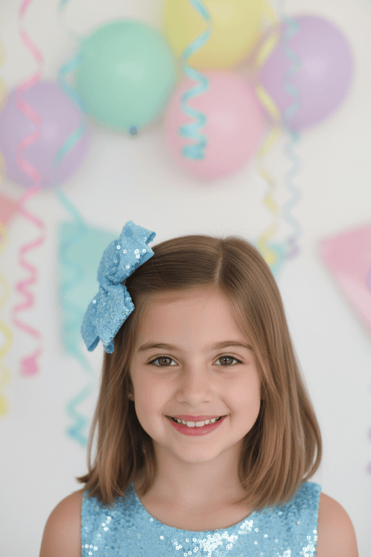 Midnight Sequin Hair Bow - Juanita Boutique