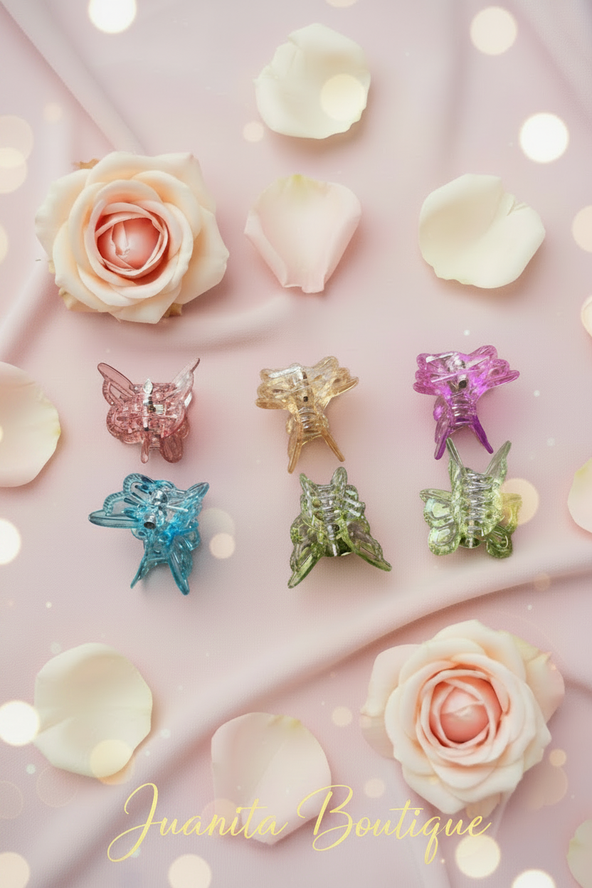 Butterfly Clips - Bold Gold Text