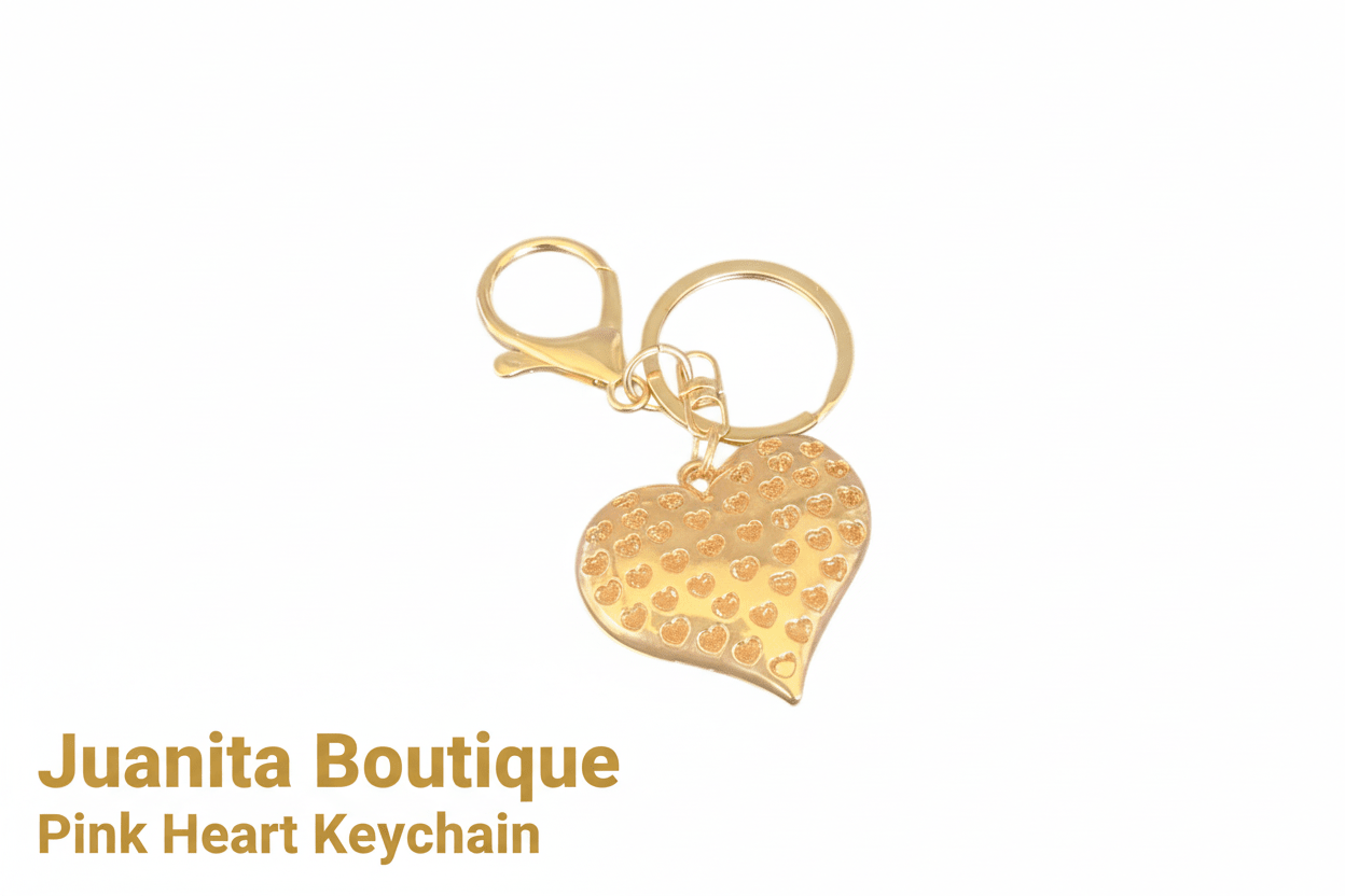 Pink Heart Keychain – Cute Girls Bag Charm Accessory - Juanita Boutique