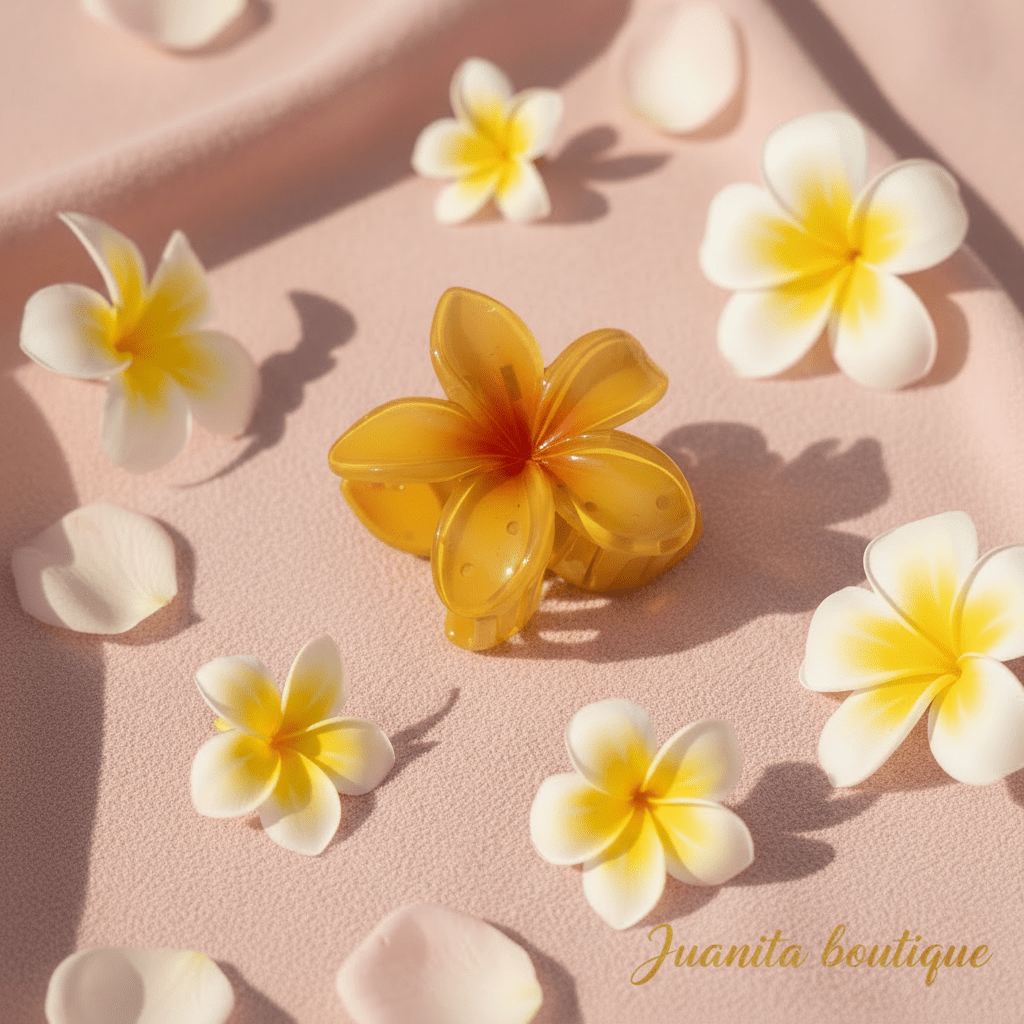 Frangipani Floral Claw Clip - Juanita Boutique