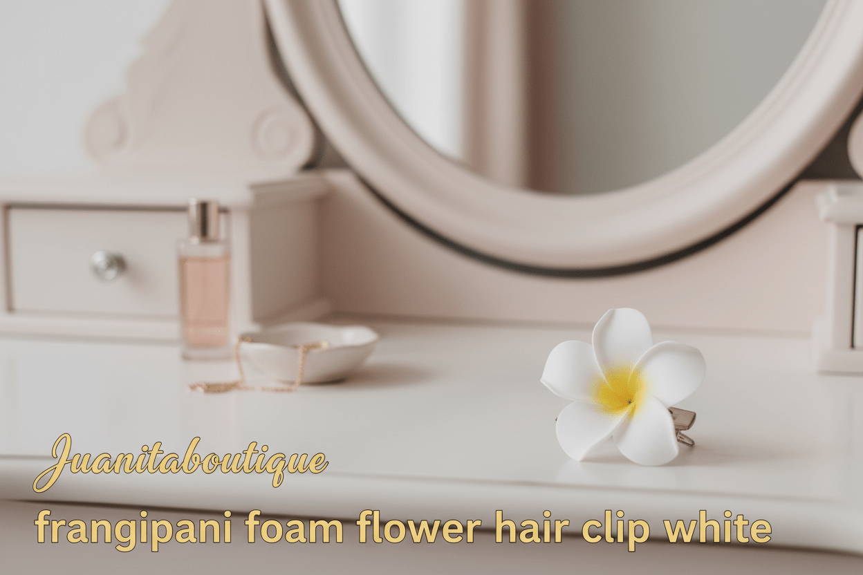 Frangipani Foam Flower Hair Clip – White - Juanita Boutique