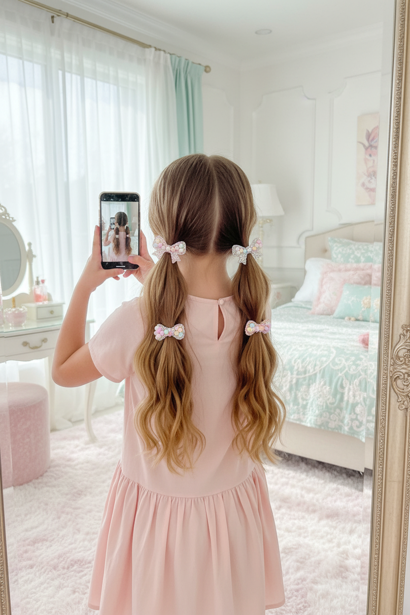 Hair ties - all 4 properly in hair
