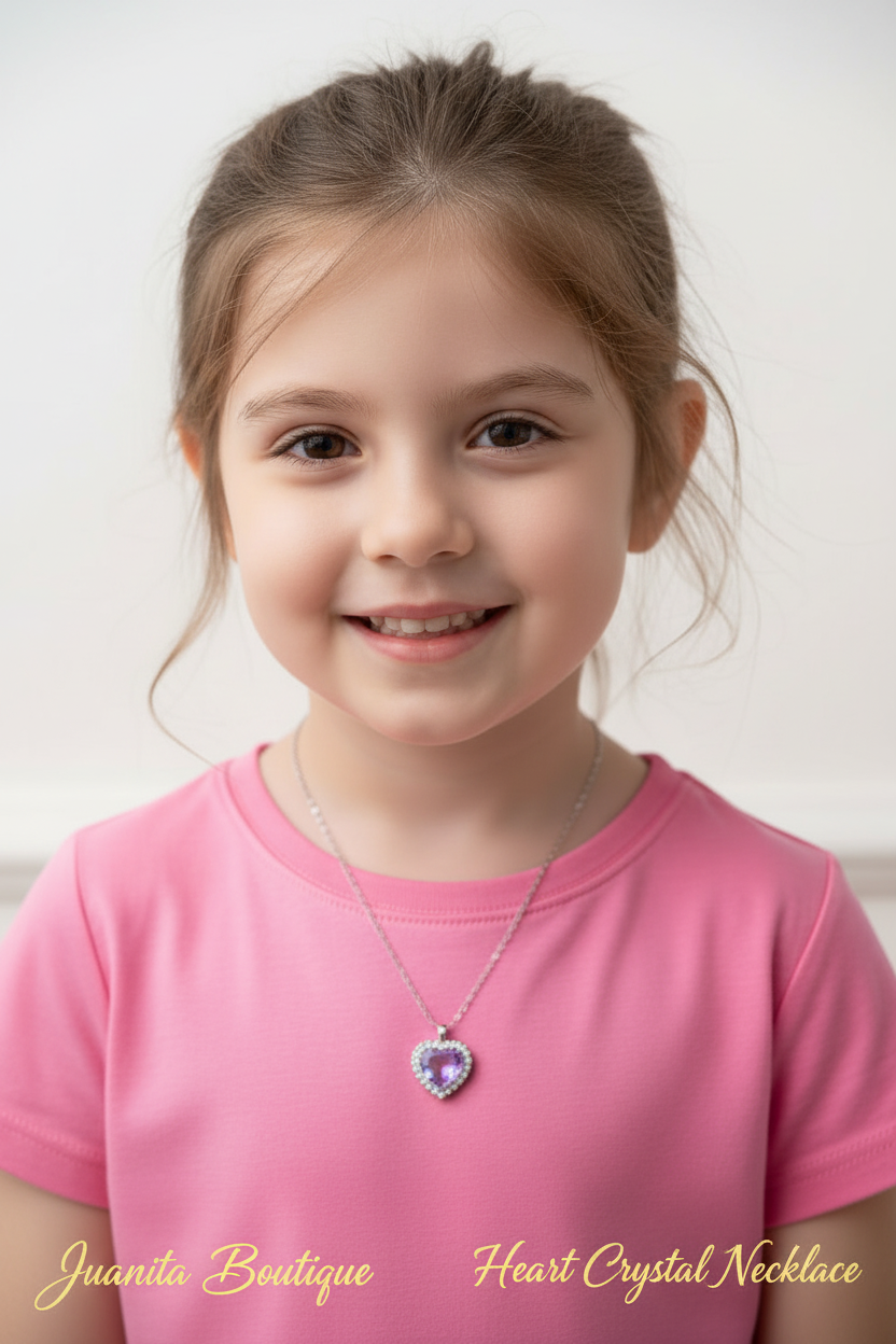 Heart Crystal Necklace Kids Model