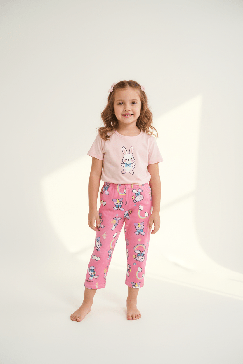 Girls' Cartoon Print 3/4 Pants - Juanita Boutique