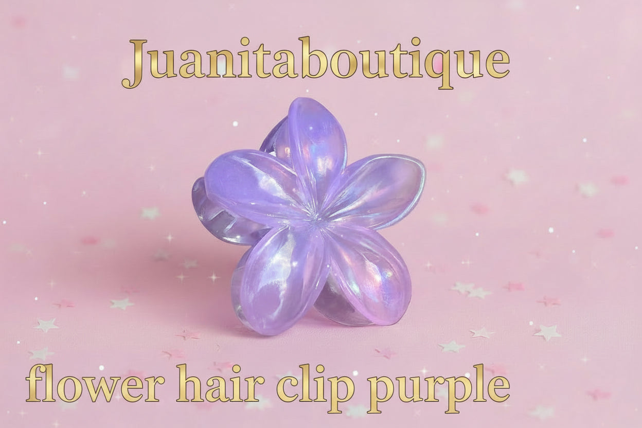 "Purple flower hair clip close up — Juanita Boutique