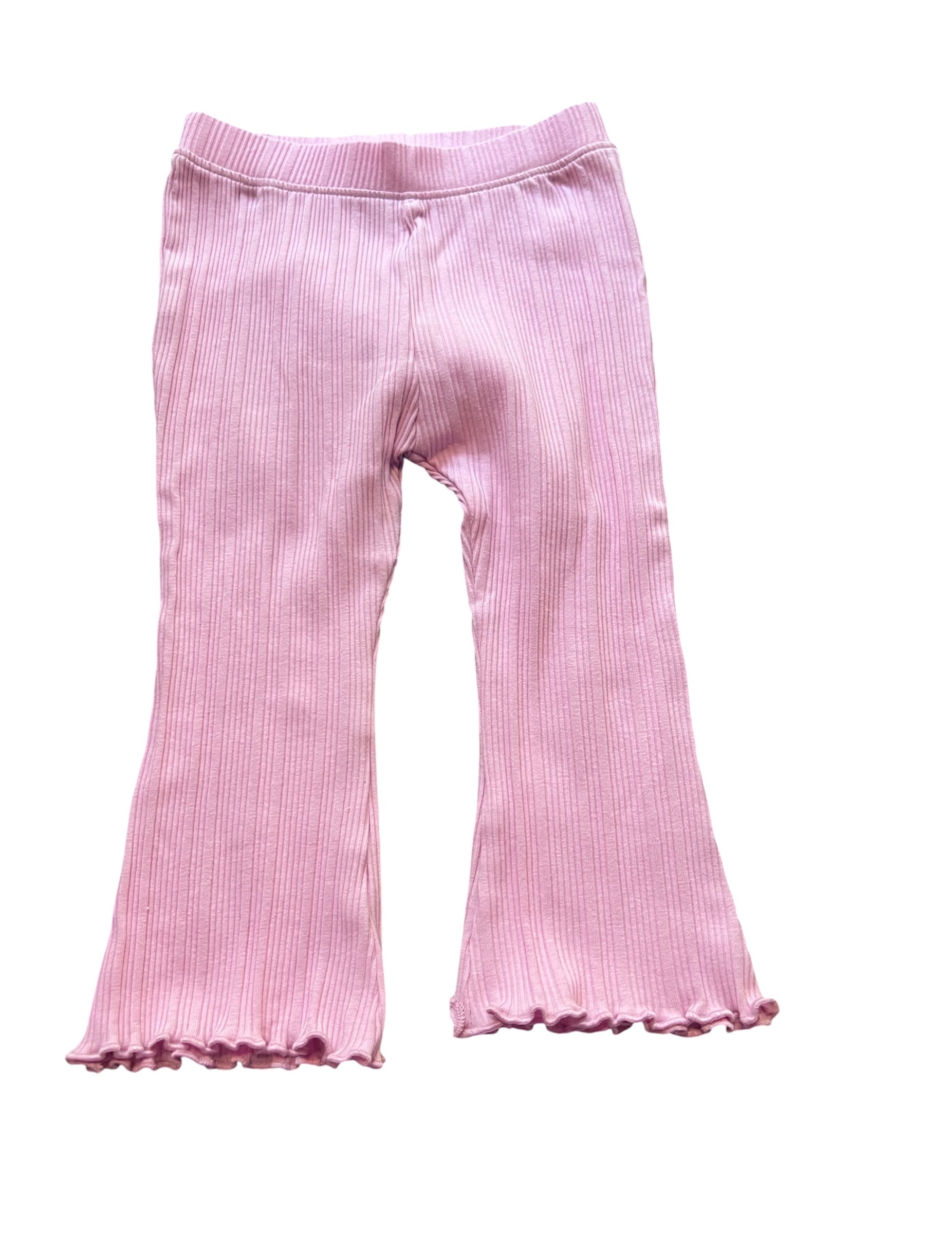 Pink Ribbed Flutter Set by Juanita Boutique – front view