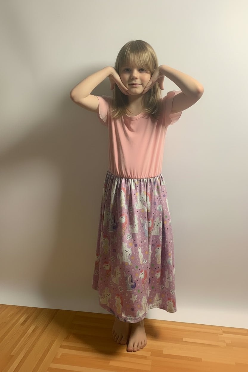 Girls Unicorn Flutter Dress - Juanita Boutique