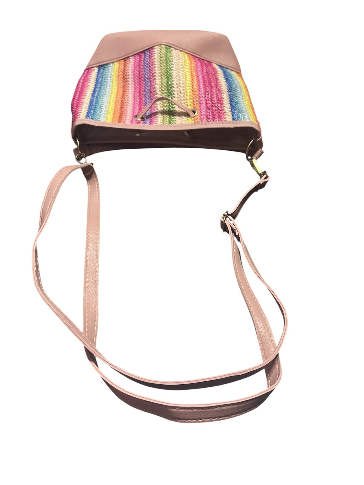 Rainbow Crochet Bucket Bag - Juanita Boutique
