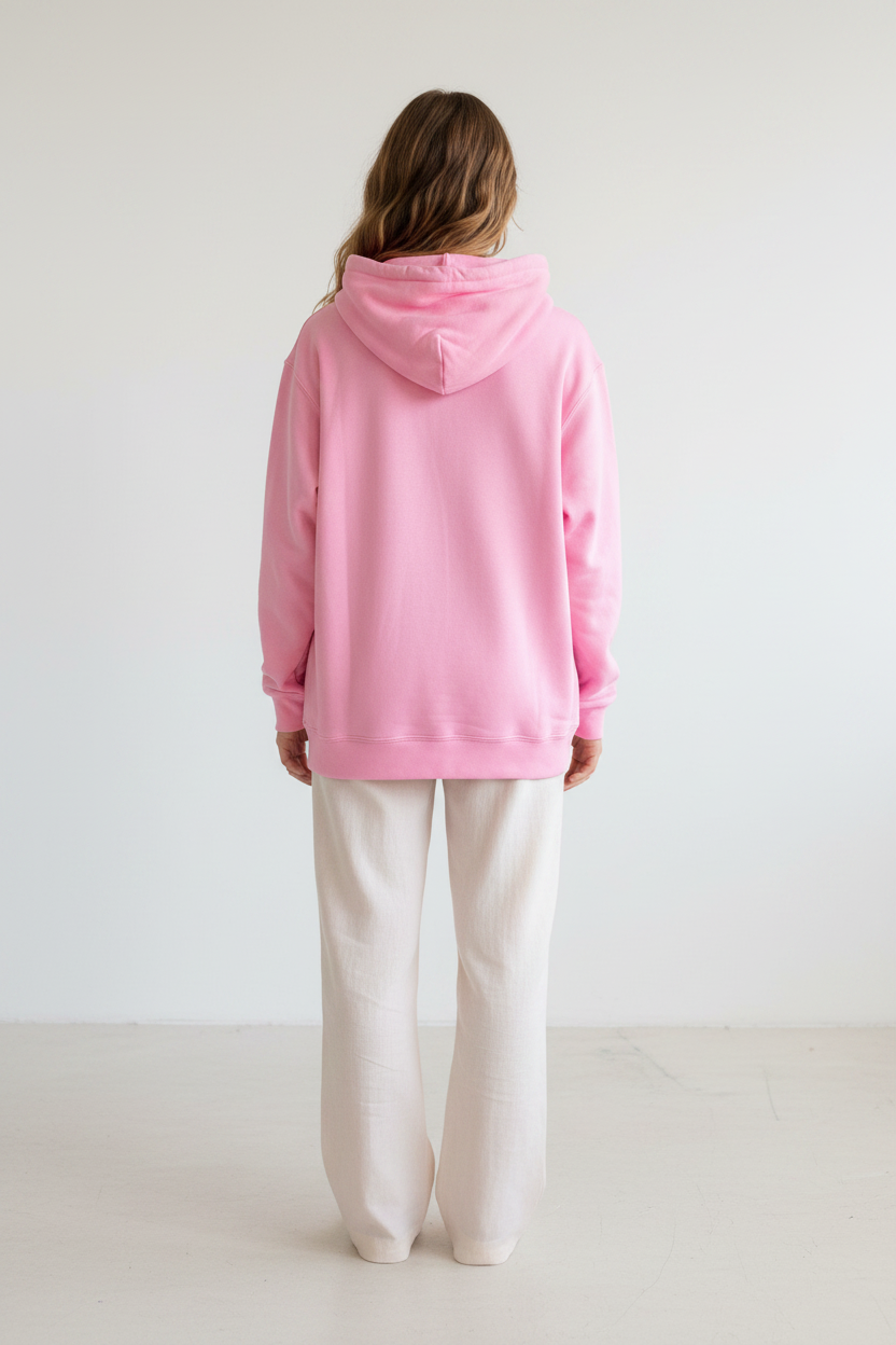 Pink Bow Hoodie Back View