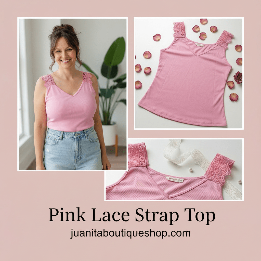Pink Crochet Strap Tank Top - Juanita Boutique
