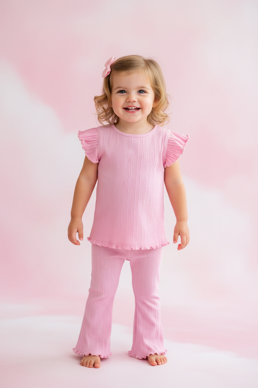 Pink Ribbed Flutter Set 2-3 Year Old Model