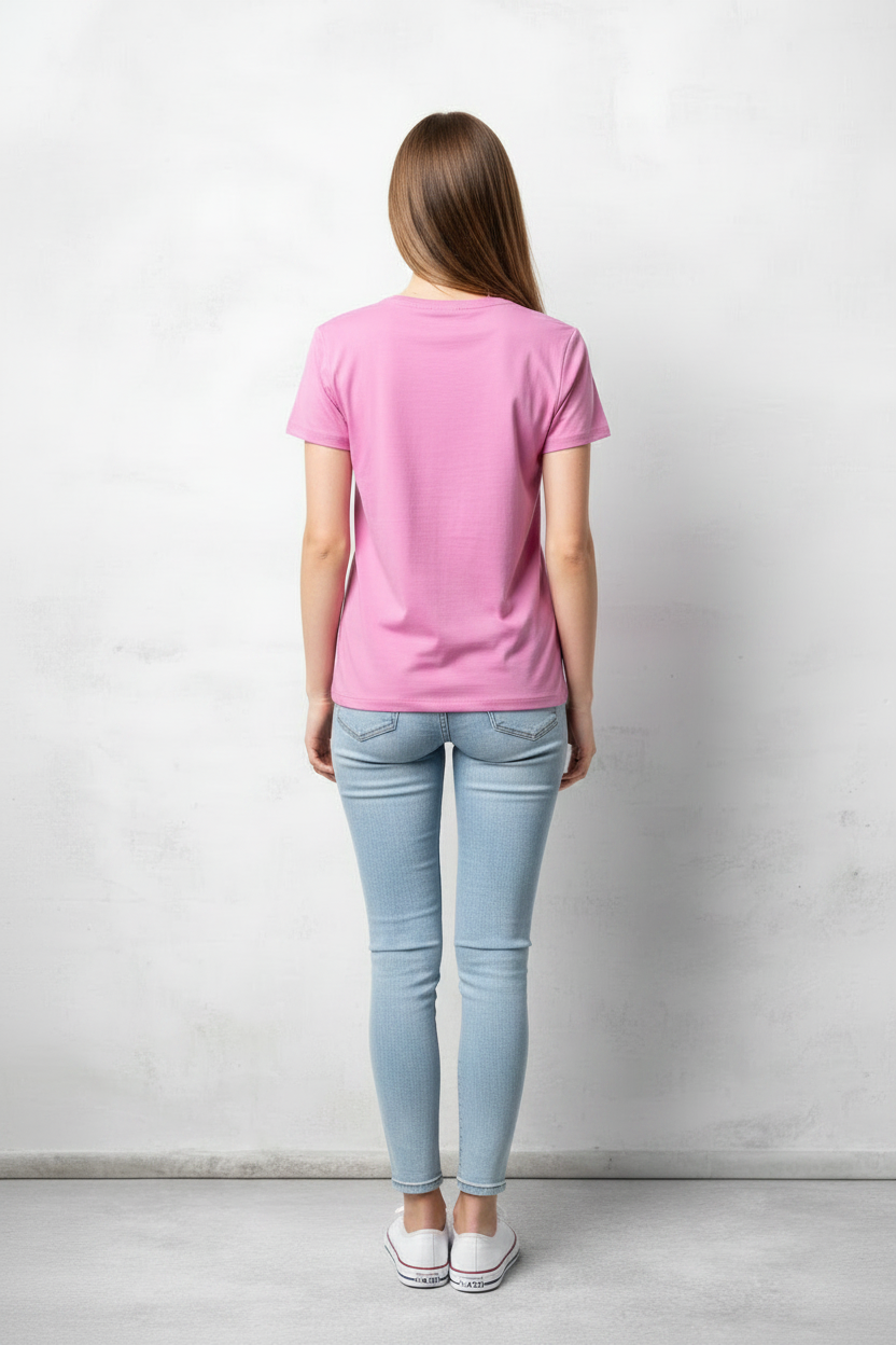 2: Pink glitter heart t-shirt back view – girls fashion by Juanita Boutique Australia