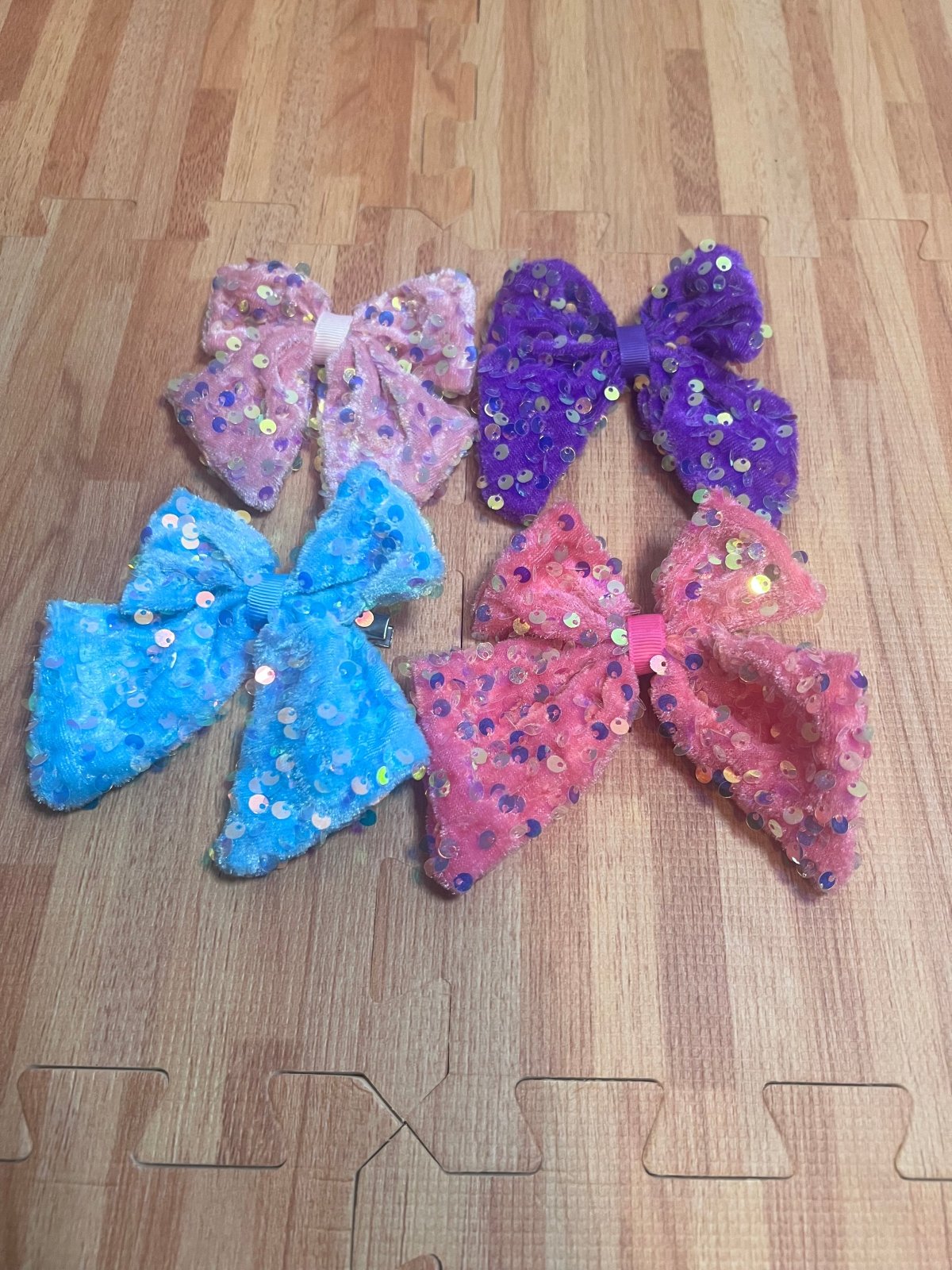 Purple Sequin Hair Bow - Juanita Boutique