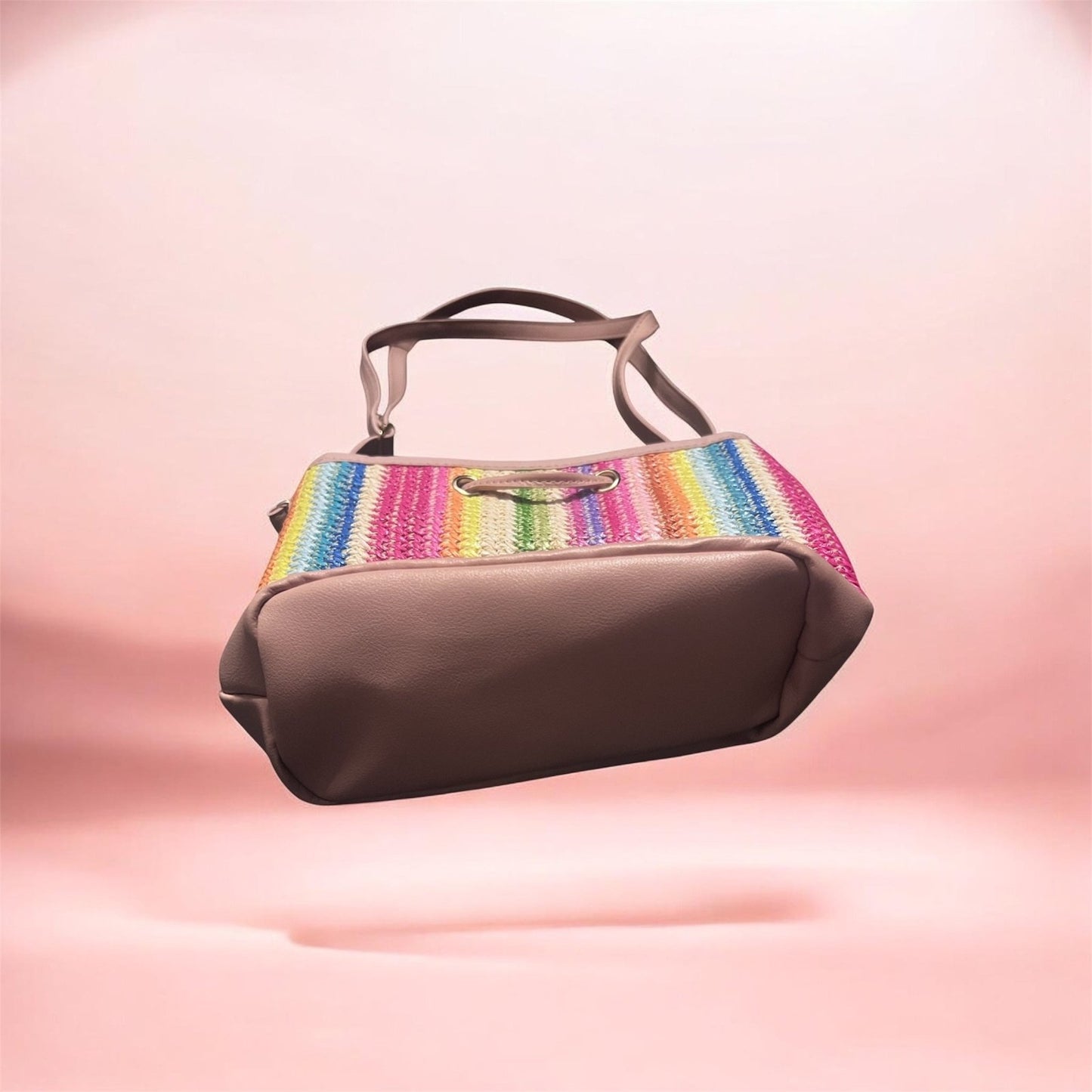 Rainbow Crochet Bucket Bag - Juanita Boutique