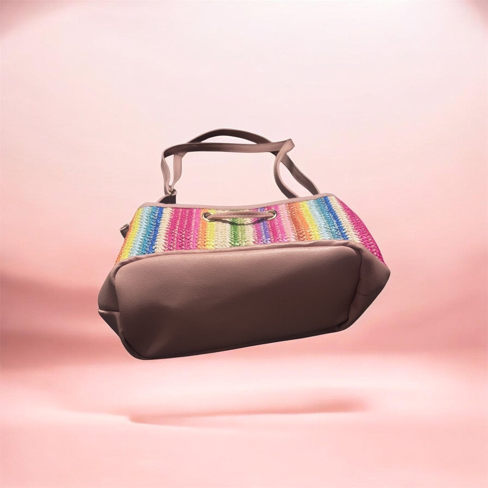 Rainbow Crochet Bucket Bag - Juanita Boutique